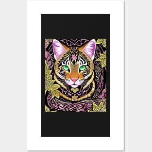 Ocelot Wild Cat Abstract Digital Art Posters and Art